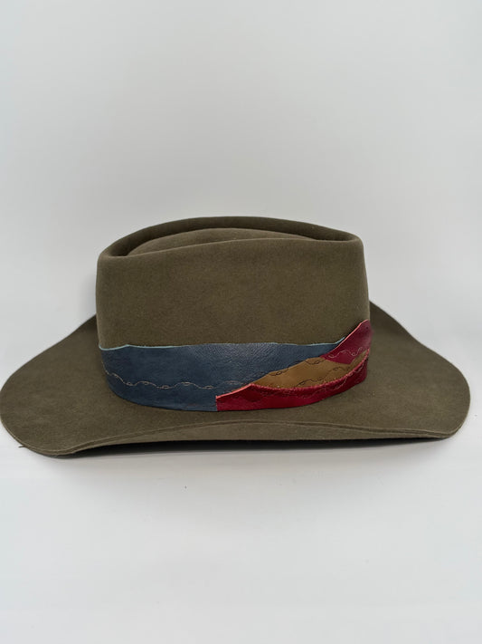 Olive Pinched- Custom Felt Hat