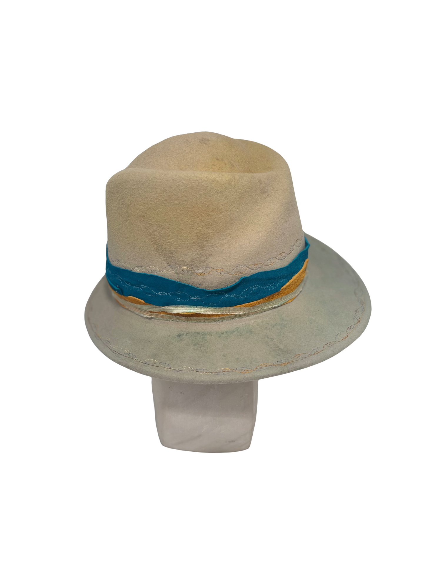 Hand dyed Asymmetrical- Milliner style hat