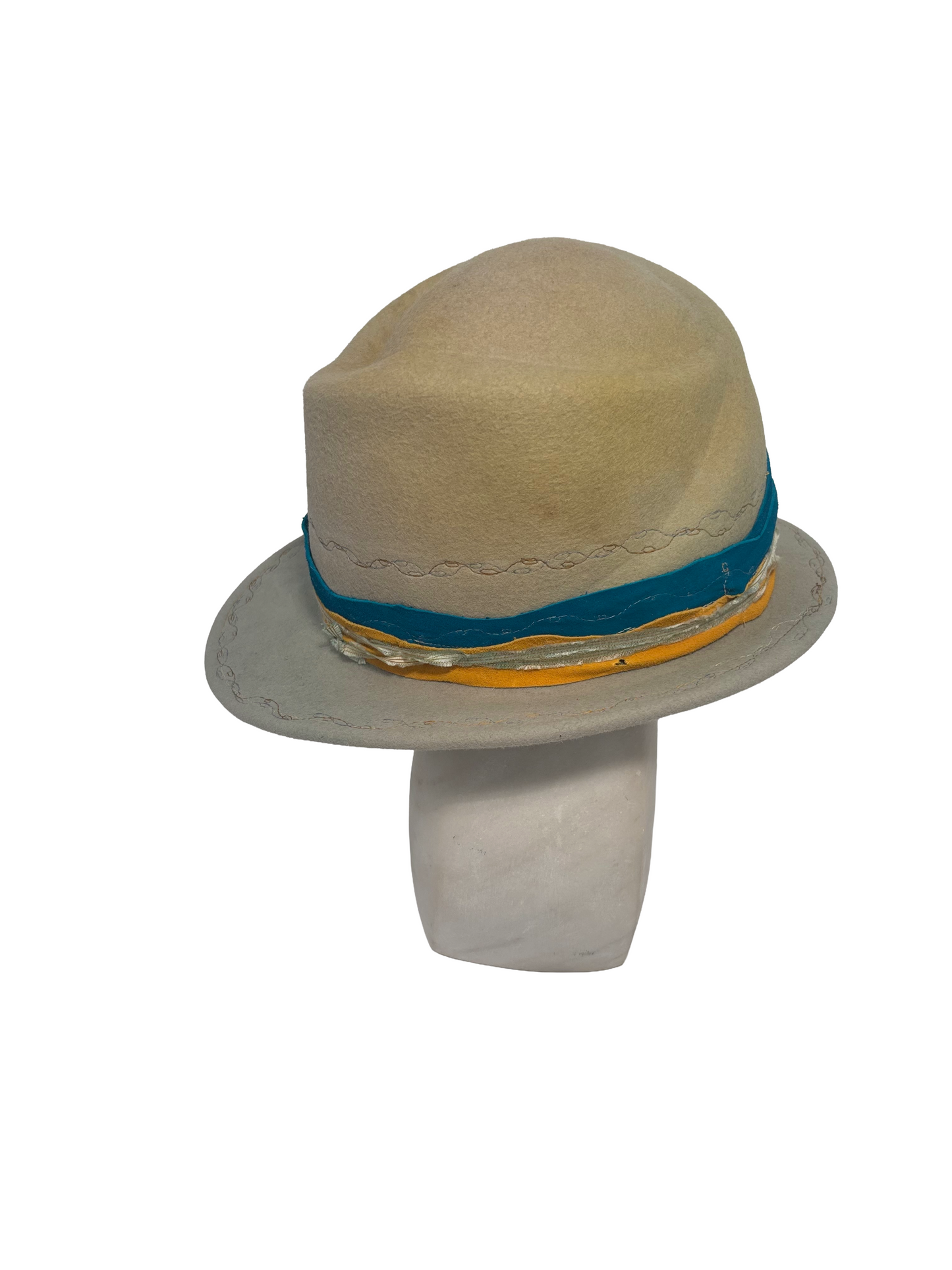 Hand dyed Asymmetrical- Milliner style hat