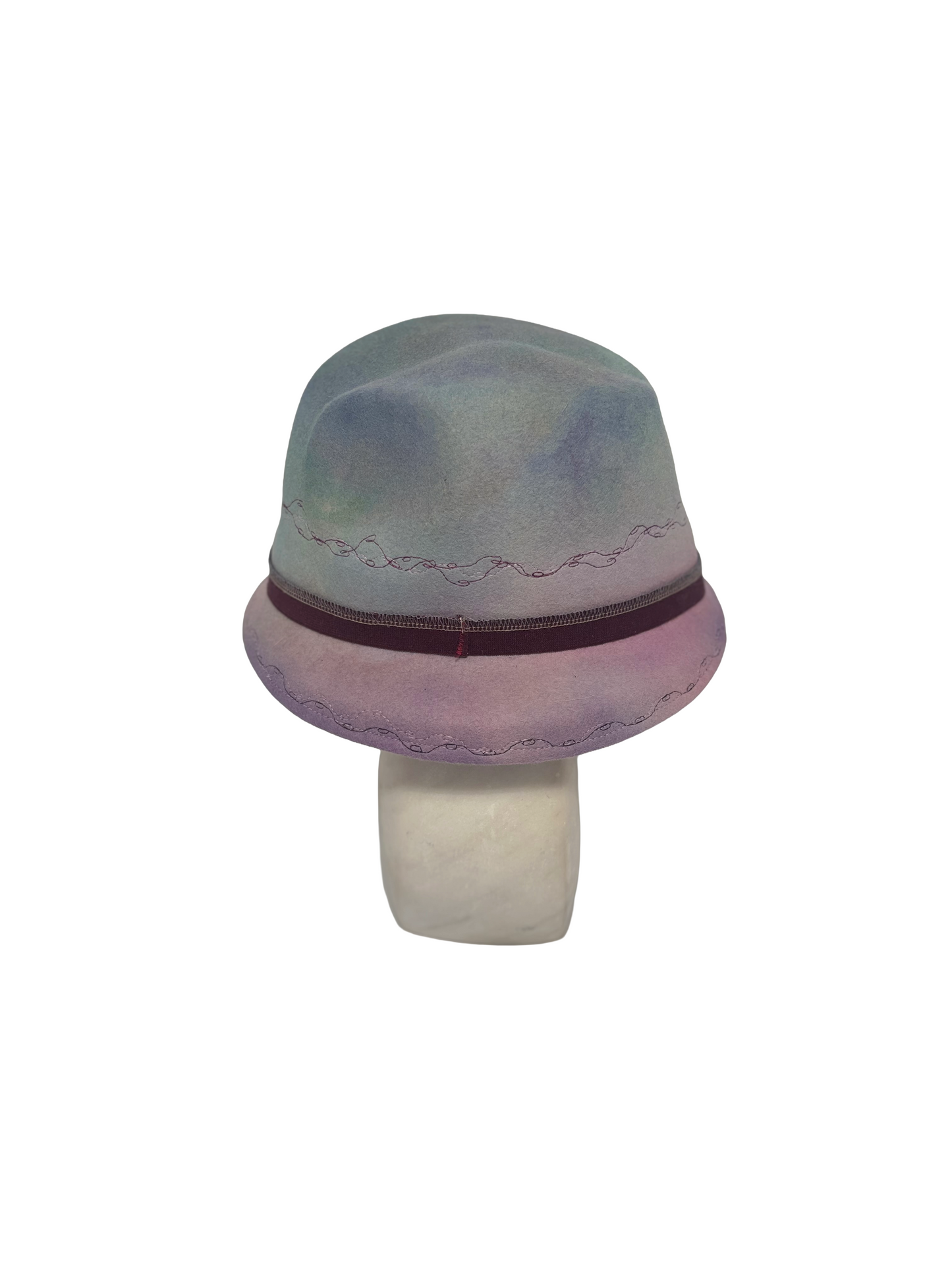 Hand dyed Asymmetrical- Milliner style hat