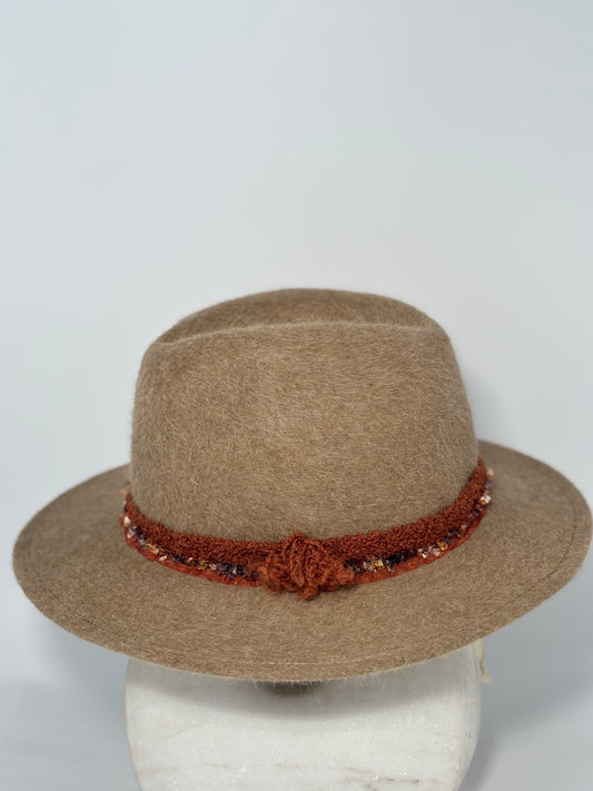 Beige Fuzzy Asymmetrical - Milliner Felt
