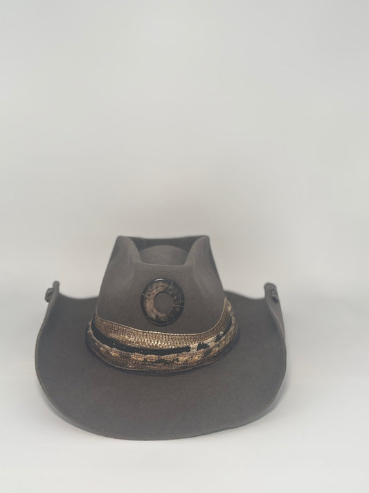 Gray Coffin Pinched- Custom Felt Hats