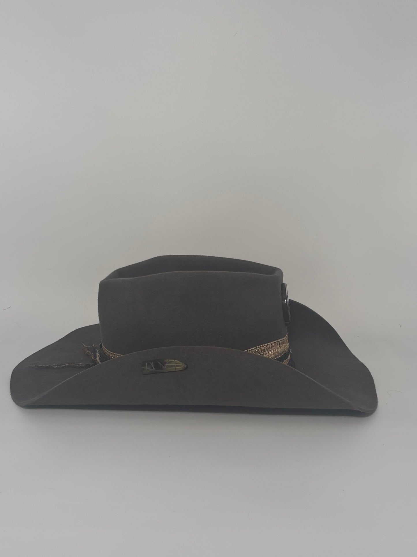 Gray Coffin Pinched- Custom Felt Hats