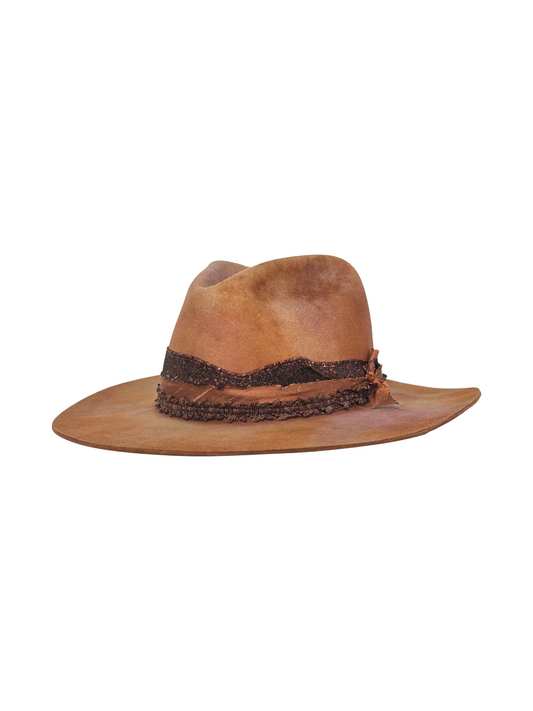 Burnt Copper Pinched- Custom Felt Hat