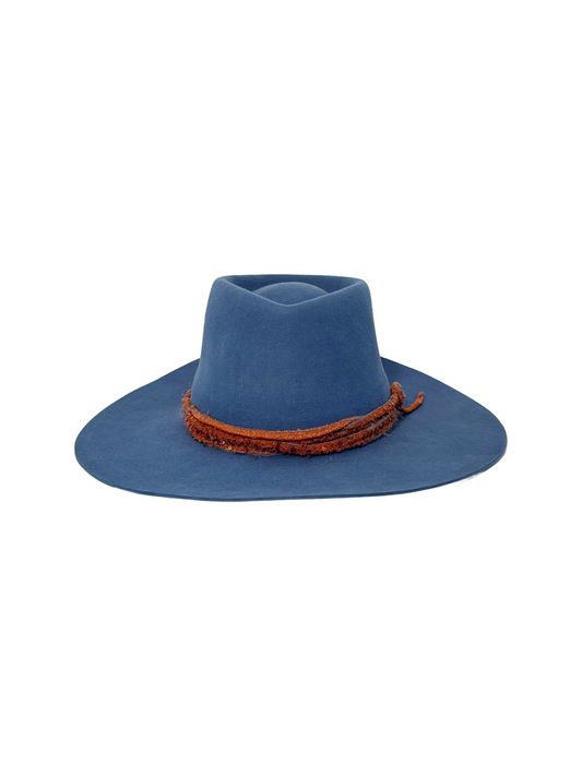 Blue Tear Drop- Custom Felt Hat