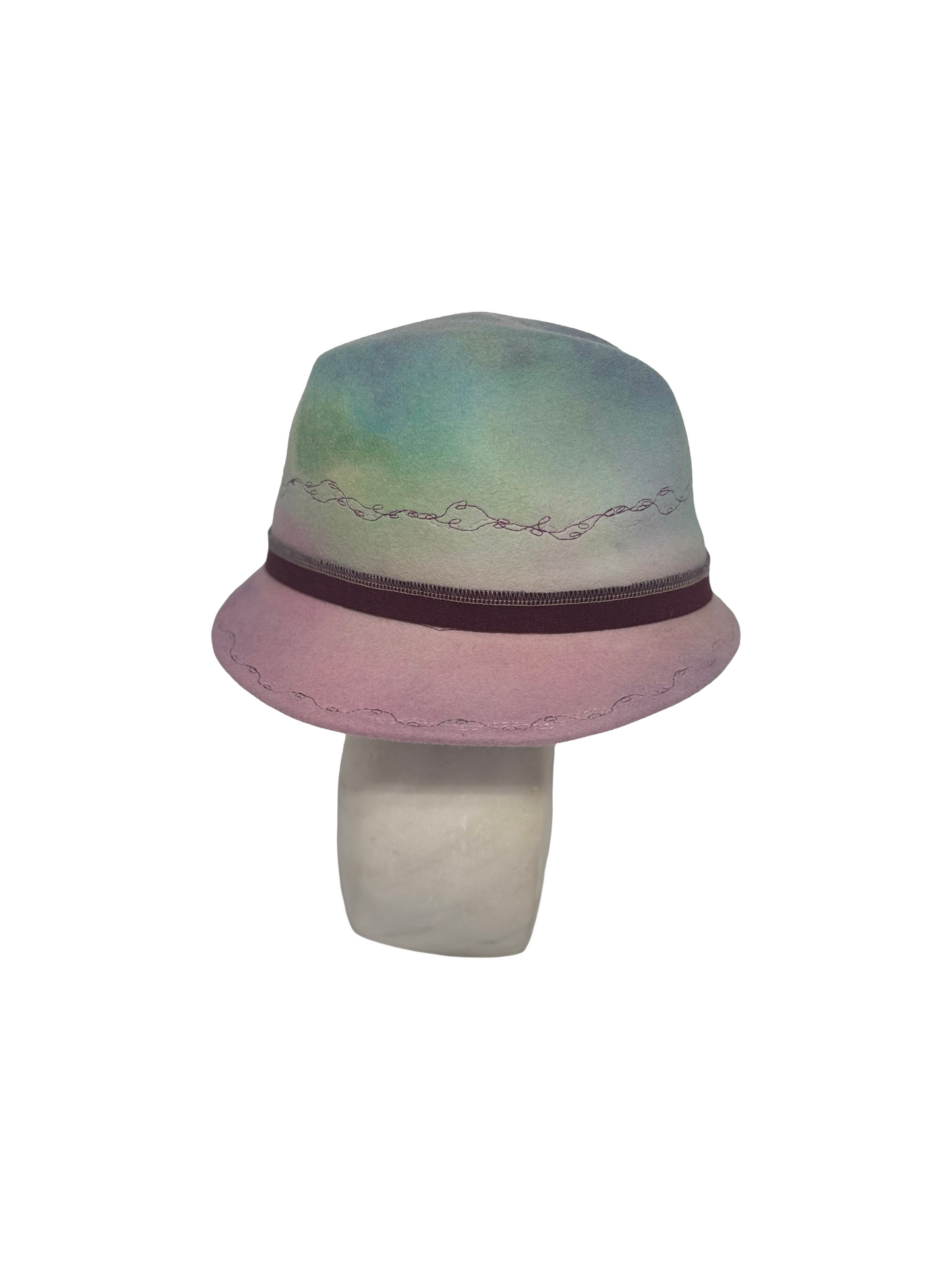 Hand dyed Asymmetrical- Milliner style hat